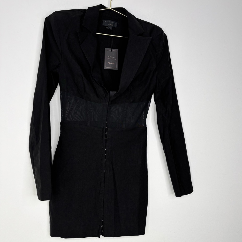 Michael Costello x REVOLVE Chase Jacket Dress Black Blazer Mini, Size Small New - Picture 5 of 16